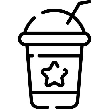 juice cup, juice line icon, vector design usa independence day icon.