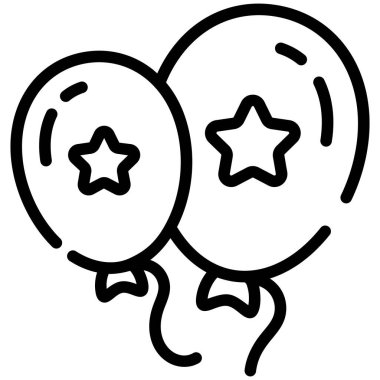 balloons line icon vector design usa independence day icon.