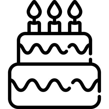 cake line icon, vector design usa independence day icon.