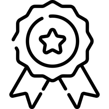 badge, award line icon vector design usa independence day icon.