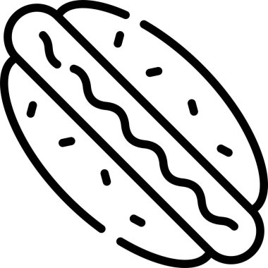 hotdog line icon, vector design usa independence day icon.