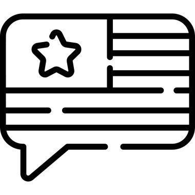 message, chat line icon vector design usa independence day icon.