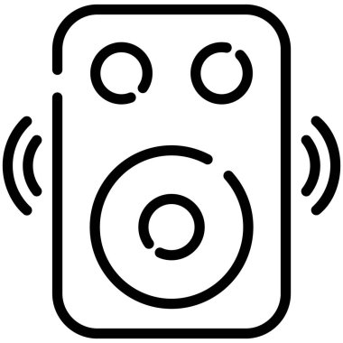 speaker, woofer line icon, vector design usa independence day icon.