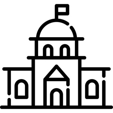 white house, building line icon, vector design usa independence day icon.