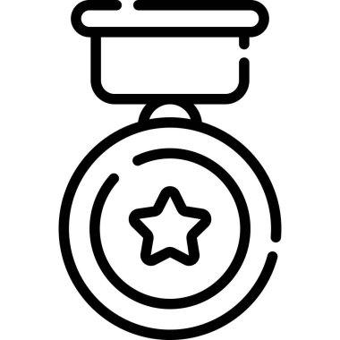 medal, badge line icon vector design usa independence day icon.