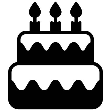 cake black filled line icon, vector design usa independence day icon.