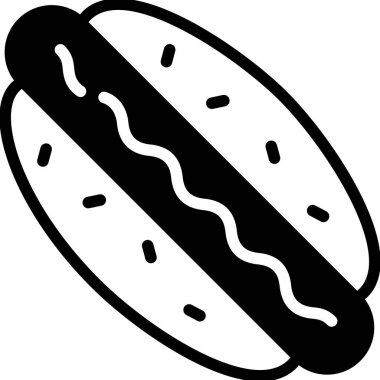 hotdog black filled line icon, vector design usa independence day icon.