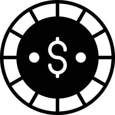 dollar, coin black filled line icon, vector design usa independence day icon.