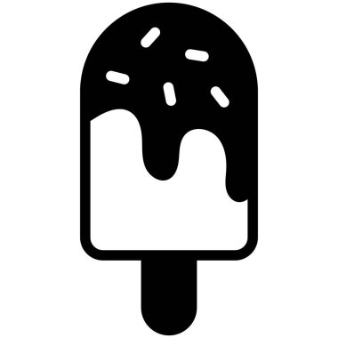 ice cream stick black filled line icon, vector design usa independence day icon.