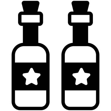 wine bottle, beer black filled line icon, vector design usa independence day icon.
