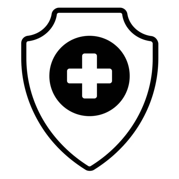 Захист Значок Щита Охорона Здоров Медична Ікона — стоковий вектор
