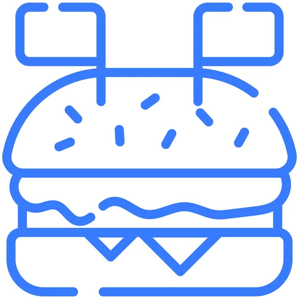 Food Grill Line Icon Vector Design Usa Independence Day Icon — Image vectorielle