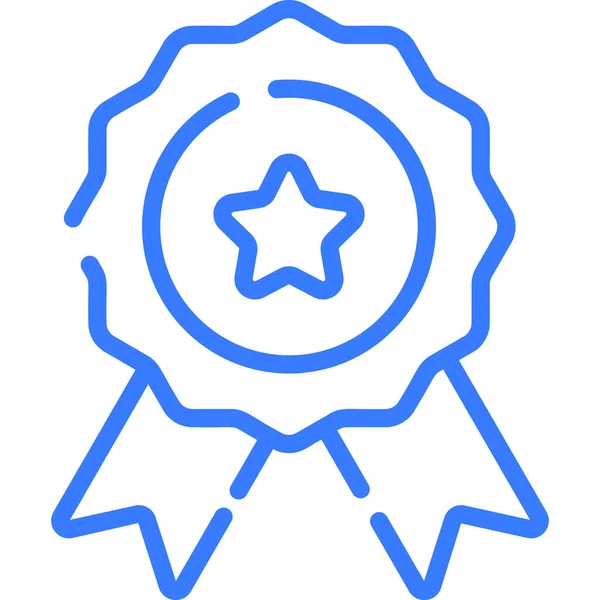 Badge Award Line Icon Vector Design Usa Independence Day Icon — ストックベクタ