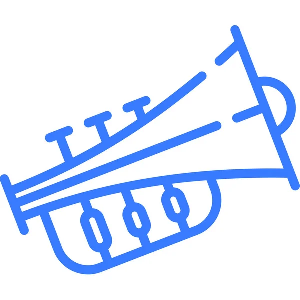 Икона Трубы Рог Линии Векторный Дизайн Икона День Независимости Сша — стоковый вектор