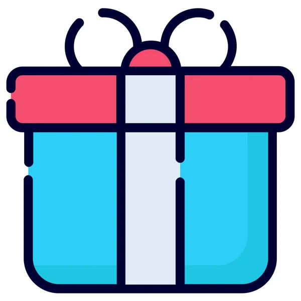 Gift Box Present Color Line Icon Vector Design Usa Independence — 스톡 벡터