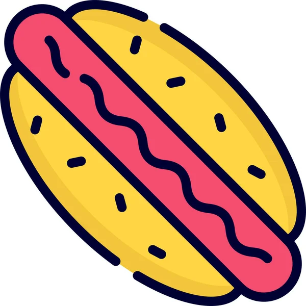 Hotdog Color Line Icon Vector Design Usa Independence Day Icon — Stockvector