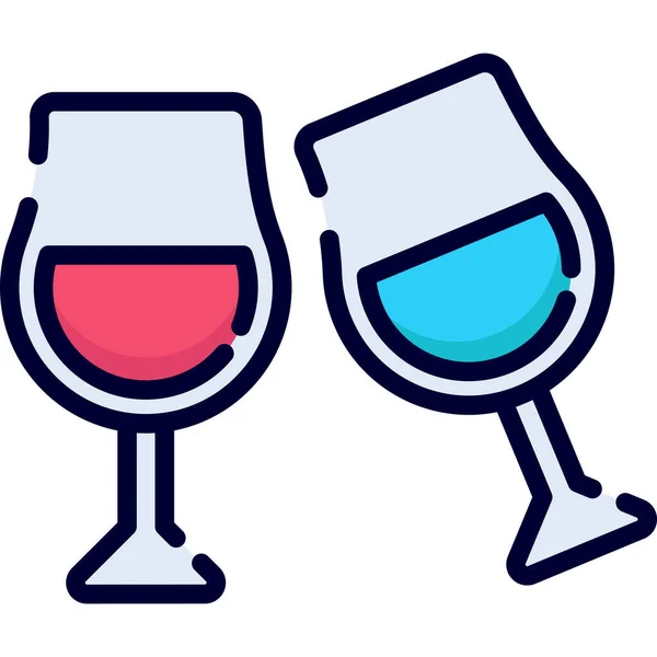 Cheers Celebration Color Line Icon Vector Design Usa Independence Day — Wektor stockowy