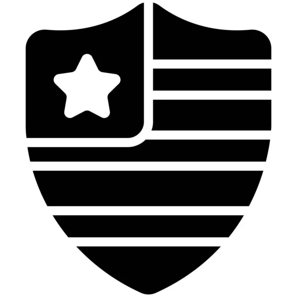 Щит Знак Флага Векторный Дизайн Икона День Независимости Сша — стоковый вектор