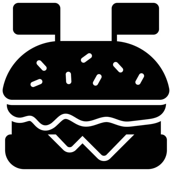 Burger Food Glyph Icon Vector Design Usa Independence Day Icon — Image vectorielle