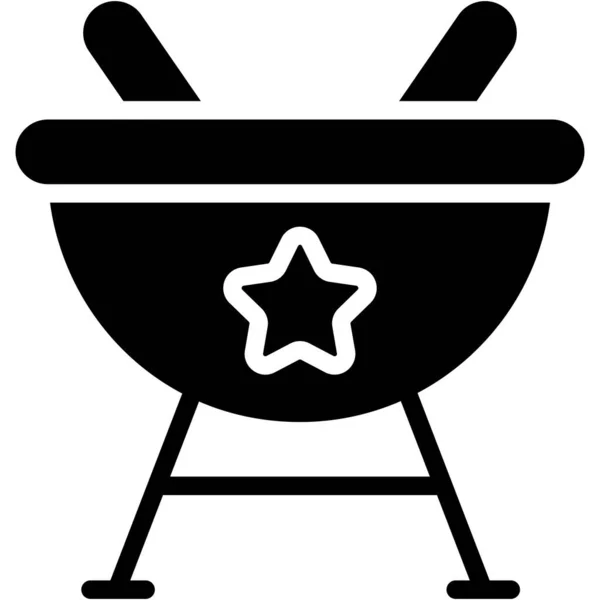 Food Grill Glyph Icon Vector Design Usa Independence Day Icon — Stockvector