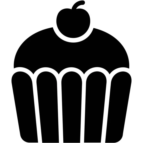 Cupcake Dessert Glyph Icon Vector Design Usa Independence Day Icon — Stockvektor