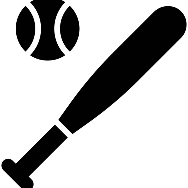 Бейсбол Ігровий Гліф Значок Векторний Дизайн Значок Дня Незалежності Сша — стоковий вектор