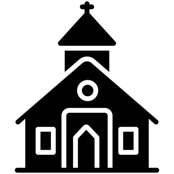 Church Building Glyph Icon Vector Design Usa Independence Day Icon — Stockvektor