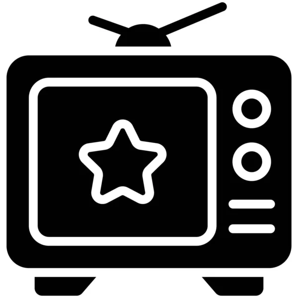 Television Glyph Icon Vector Design Usa Independence Day Icon — Wektor stockowy