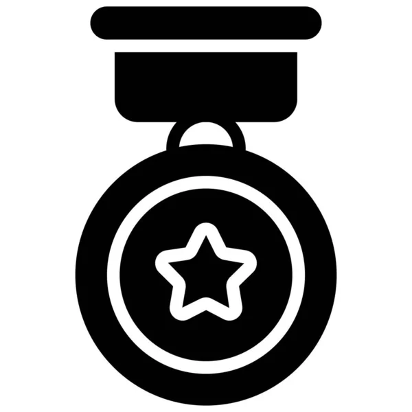 Medal Badge Glyph Icon Vector Design Usa Independence Day Icon — 图库矢量图片