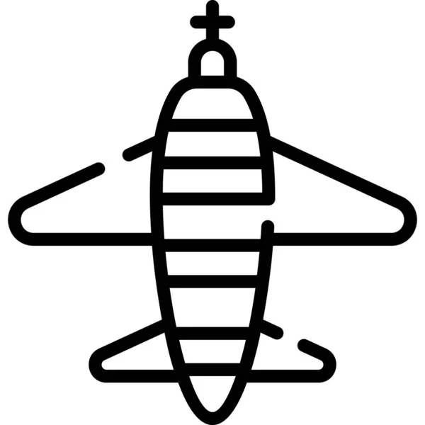 Иконка Линии Самолета Векторный Дизайн Сша День Независимости Значок — стоковый вектор