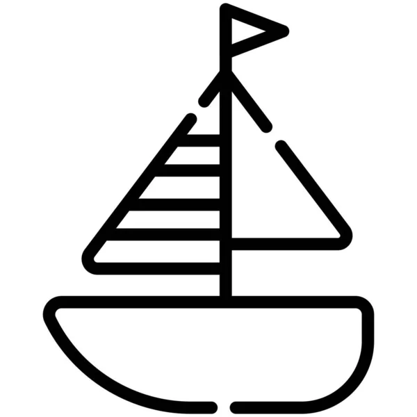 Boat Yacht Line Icon Vector Design Usa Independence Day Icon — 图库矢量图片
