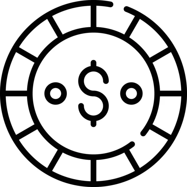 Dollar Coin Line Icon Vector Design Usa Independence Day Icon — Vector de stock