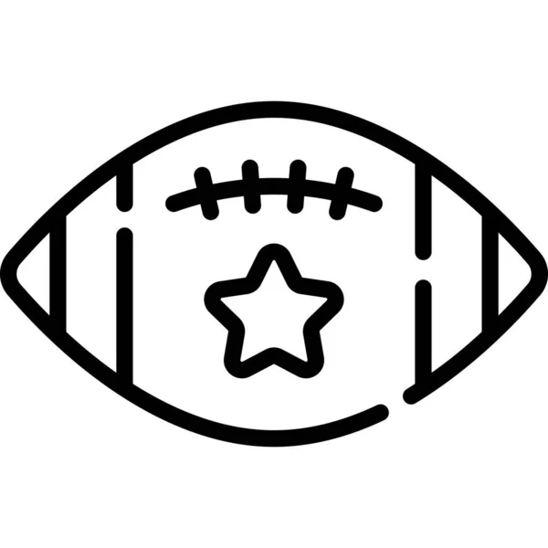 Rugby Ball Game Line Icon Vector Design Usa Independence Day — ストックベクタ