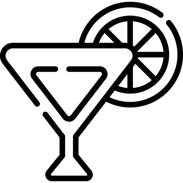 Cocktail Drink Line Icon Vector Design Usa Independence Day Icon — Wektor stockowy