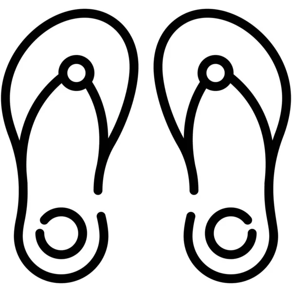 Slipper Shoes Line Icon Vector Design Usa Independence Day Icon — Stock vektor