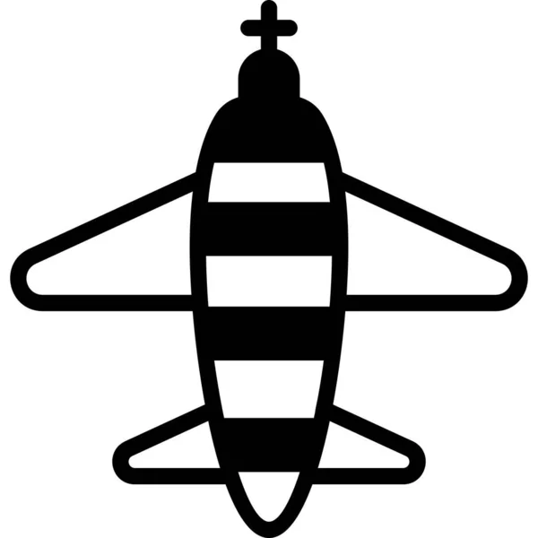 Іконка Чорної Заповненої Лінії Літака Векторний Дизайн Значок Дня Незалежності — стоковий вектор