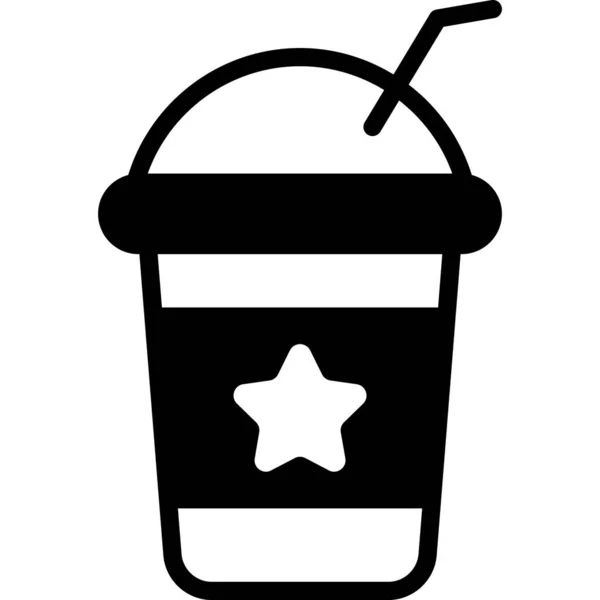 Juice Cup Juice Black Filled Line Icon Vector Design Usa — Vettoriale Stock