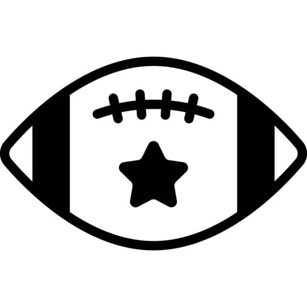 Rugby Ball Game Black Filled Line Icon Vector Design Usa — Vector de stock