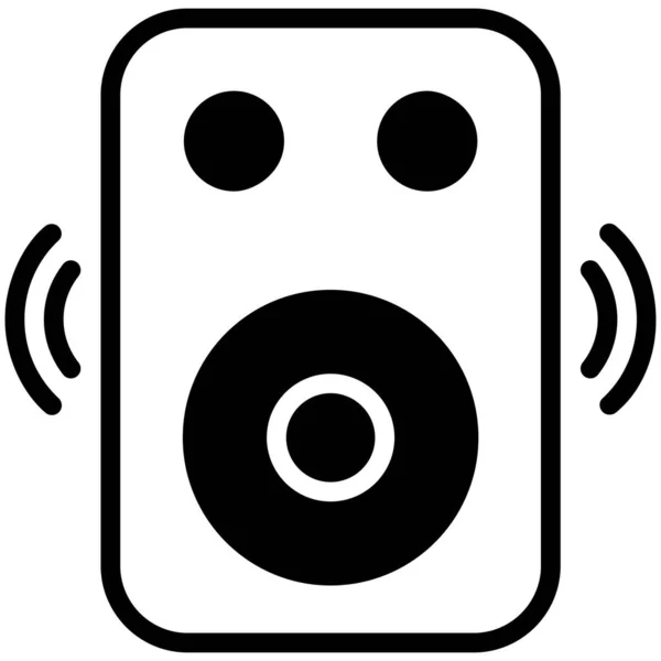 Speaker Woofer Black Filled Line Icon Vector Design Usa Independence — Stock Vector