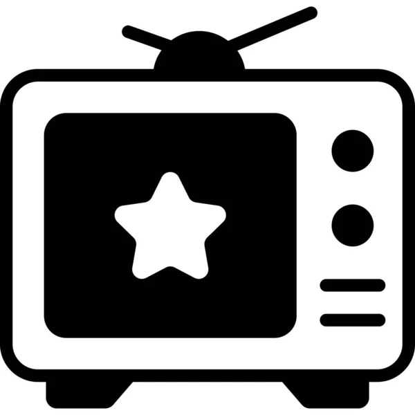 Τηλεόραση Μαύρο Γεμάτο Εικονίδιο Γραμμή Διάνυσμα Σχεδιασμό Ηπα Ανεξαρτησία Εικονίδιο — Διανυσματικό Αρχείο
