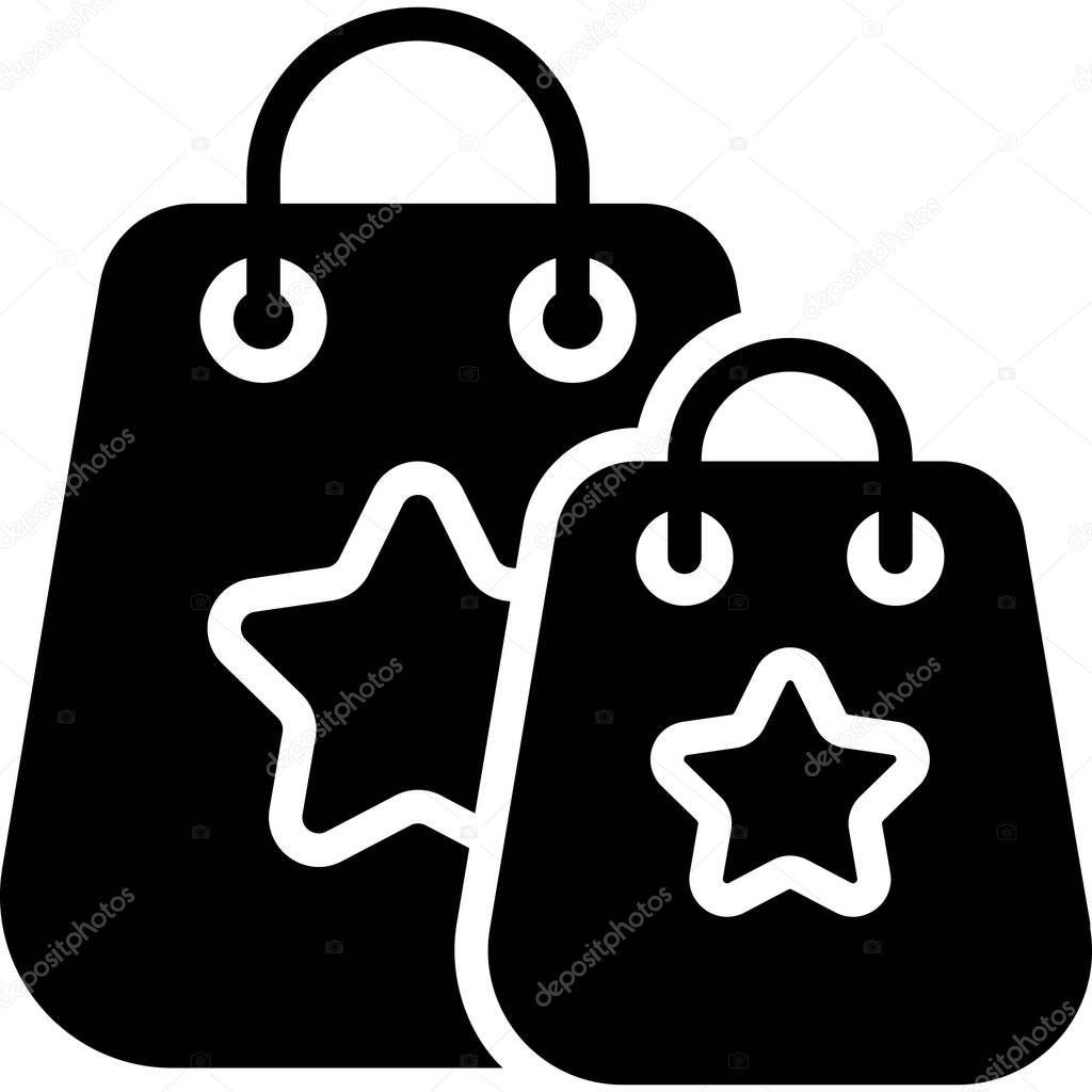 hand bag glyph icon, vector design usa independence day icon.