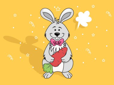 Paskalya tavşanının güzel bir örneği. Havuçlu. Paskalya, din, gelenek.