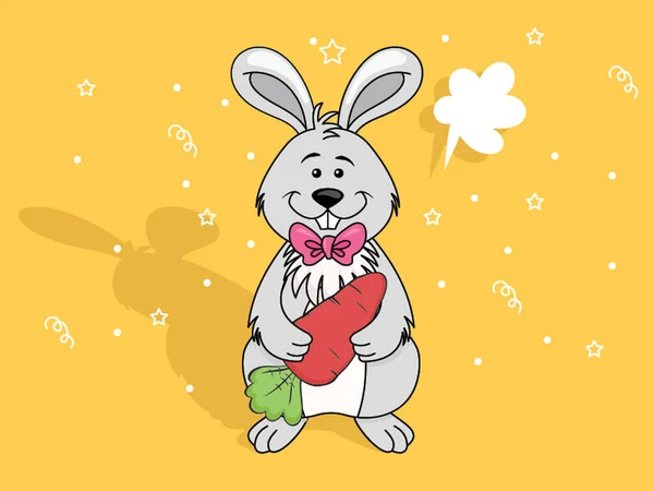 Ilustración Lindo Conejo Pascua Con Zanahoria Pascua Religión Tradición — Archivo Imágenes Vectoriales