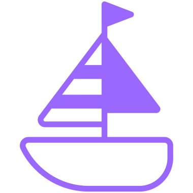 tekne, yat mor çizgi simgesi, vektör tasarımı ABD bağımsızlık günü simgesi.