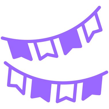 Dekorasyon mor çizgi simgesi, vektör tasarımı ABD bağımsızlık günü simgesi.