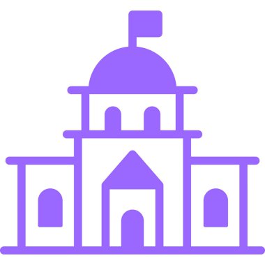 Beyaz Saray, mor çizgi ikonu, vektör tasarımı ABD bağımsızlık günü ikonu.