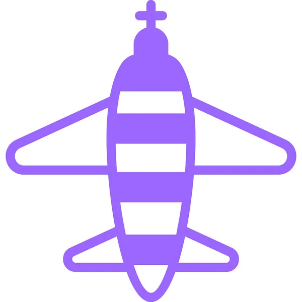 Самолет Фиолетовой Линии Значок Векторный Дизайн Сша День Независимости Значок — стоковый вектор