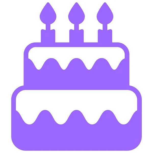 Иконка Фиолетовой Линии Торта Векторный Дизайн Сша День Независимости Значок — стоковый вектор