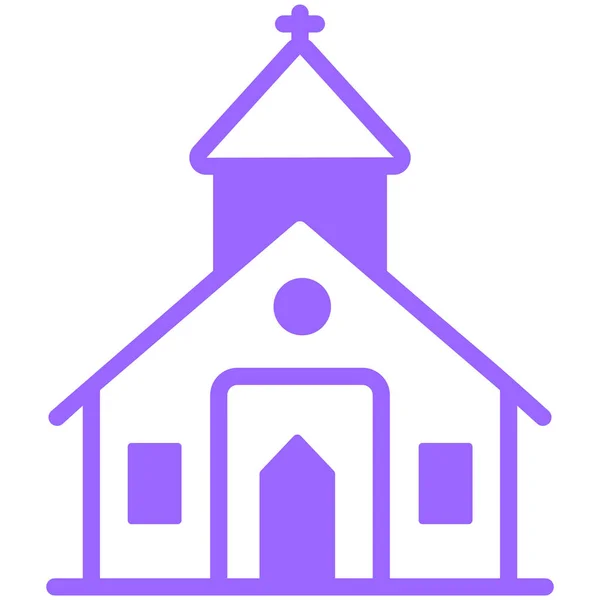 Εκκλησία Κτίριο Μωβ Γραμμή Εικονίδιο Διάνυσμα Σχεδιασμό Ηπα Ανεξαρτησία Ημέρα — Διανυσματικό Αρχείο
