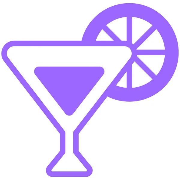 Cocktail Beber Ícone Linha Roxa Vetor Design Eua Ícone Dia —  Vetores de Stock